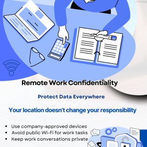 Remote work - confidentiality poster